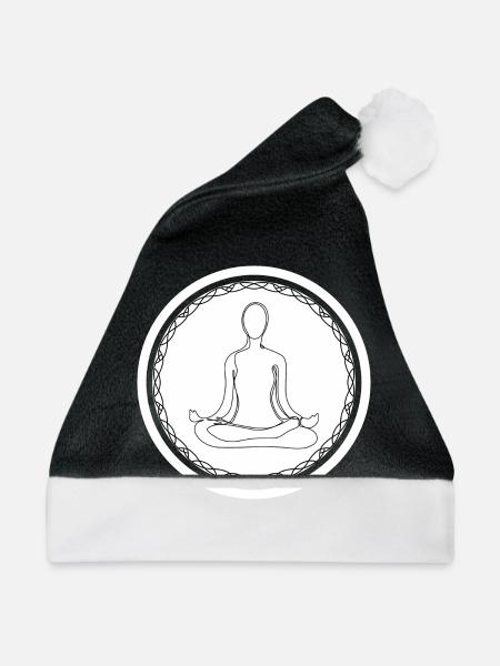 Yoga Pose - Weihnachtsmütze - Schwarz/Weiß - Vorne