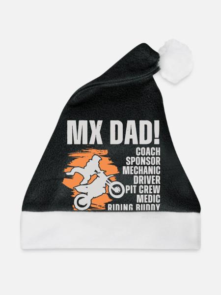 MX Dad! Motocross - Weihnachtsmütze - Schwarz/Weiß