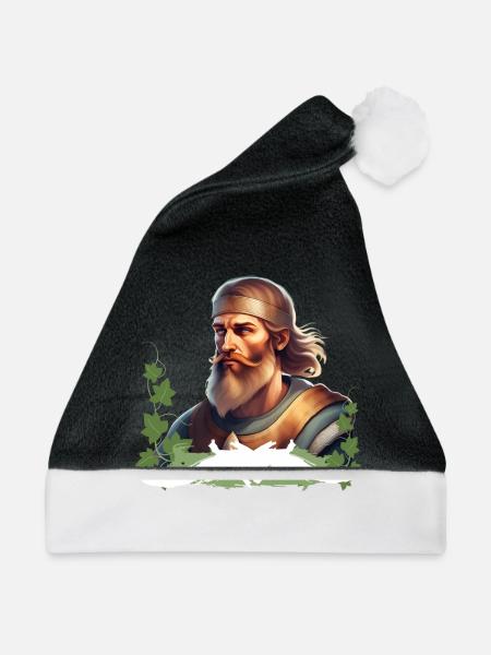 Krieger - Mittelalter Germane - Weihnachtsmütze - Schwarz/Weiß - Vorne