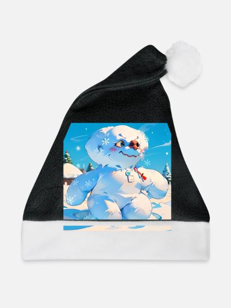 Schneemann - Weihnachtsmütze - Schwarz/Weiß