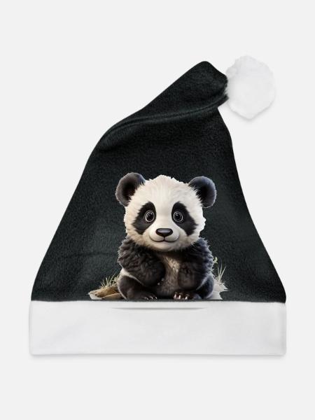 Putziger kleiner Pandabär - Weihnachtsmütze - Schwarz/Weiß