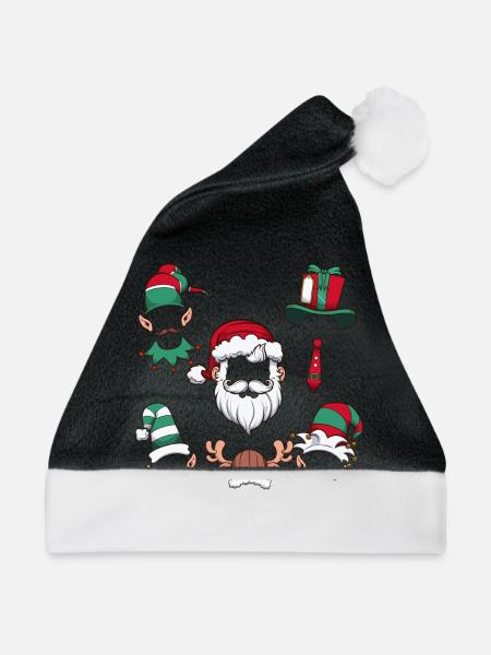 Weihnachtsmützen - Weihnachtsmütze - Schwarz/Weiß