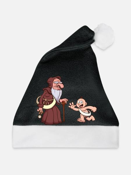 Vaterzeit mit Neujahrsbaby - Weihnachtsmütze - Schwarz/Weiß