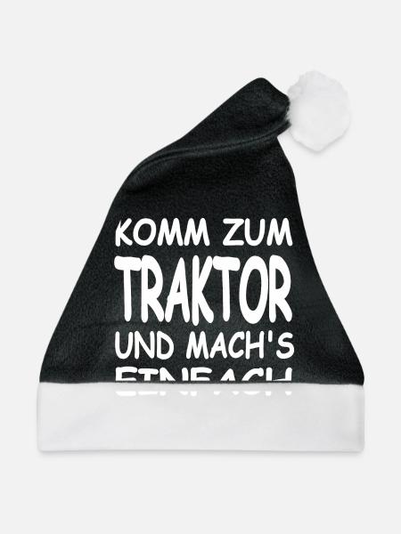 Traktor - Weihnachtsmütze - Schwarz/Weiß