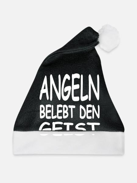 Angeln - Weihnachtsmütze - Schwarz/Weiß