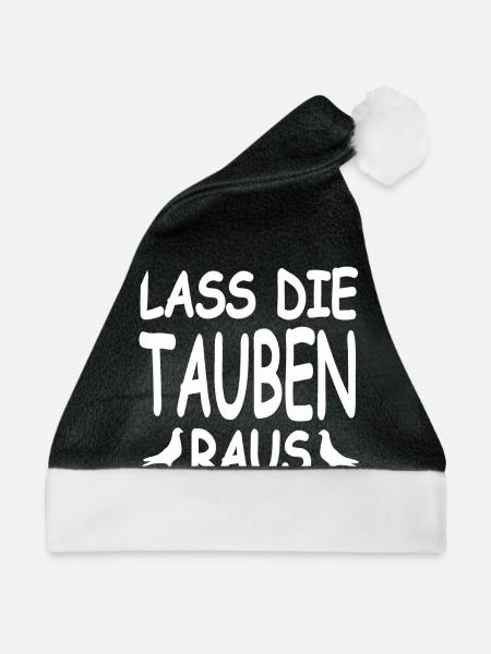 Tauben - Weihnachtsmütze - Schwarz/Weiß