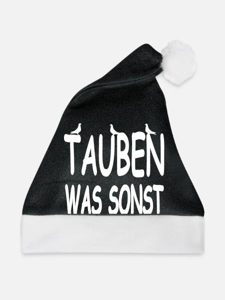 Tauben - Weihnachtsmütze - Schwarz/Weiß