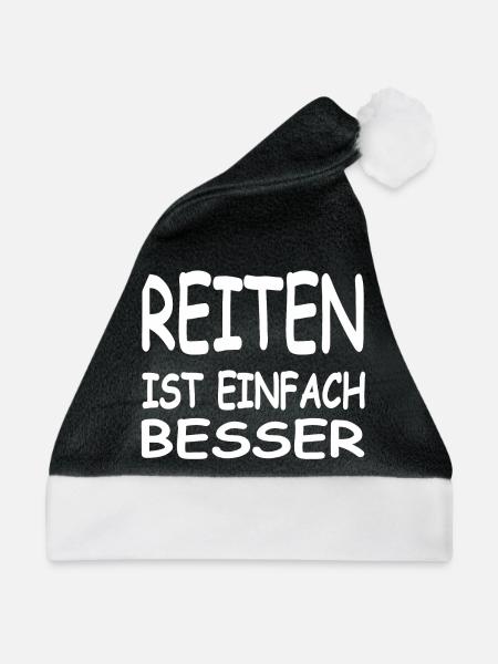 Reiten - Weihnachtsmütze - Schwarz/Weiß