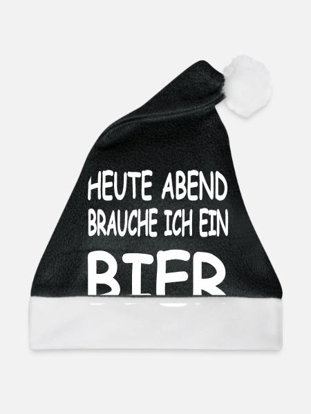 Bier - Weihnachtsmütze - Schwarz/Weiß