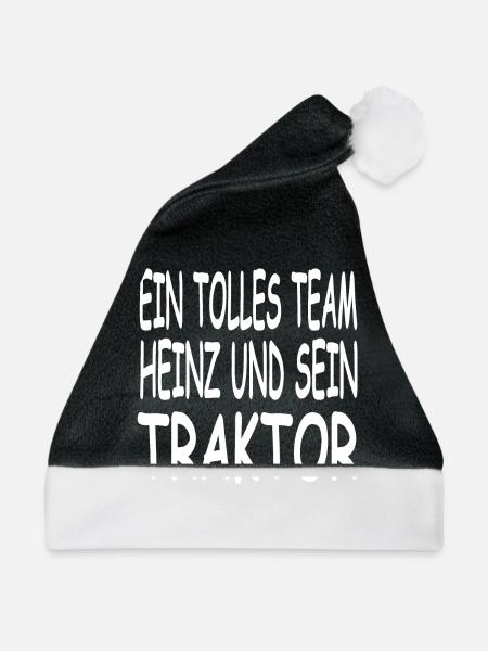 Traktor - Weihnachtsmütze - Schwarz/Weiß