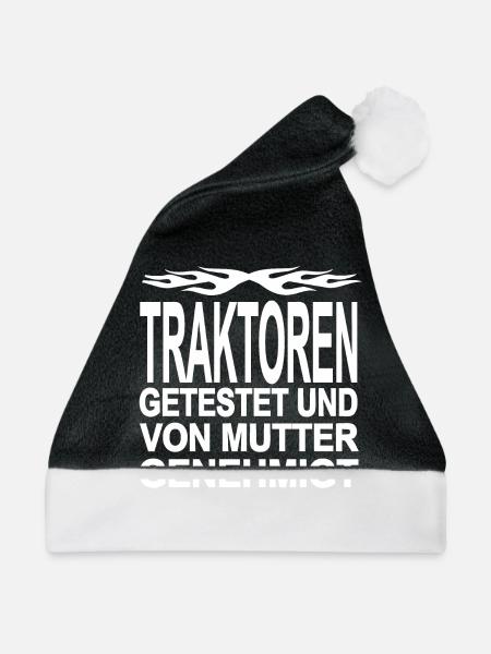Traktor - Weihnachtsmütze - Schwarz/Weiß