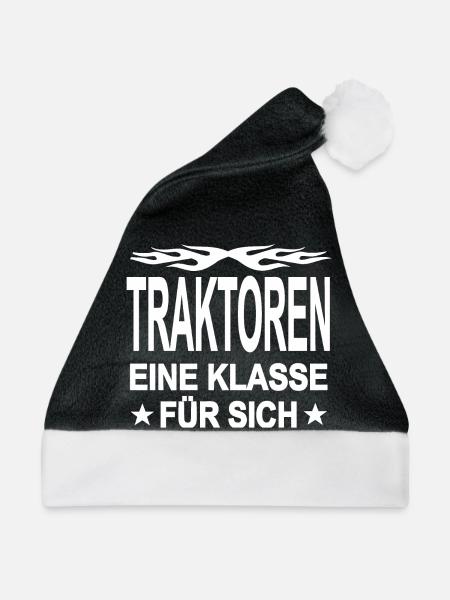 Traktor - Weihnachtsmütze - Schwarz/Weiß
