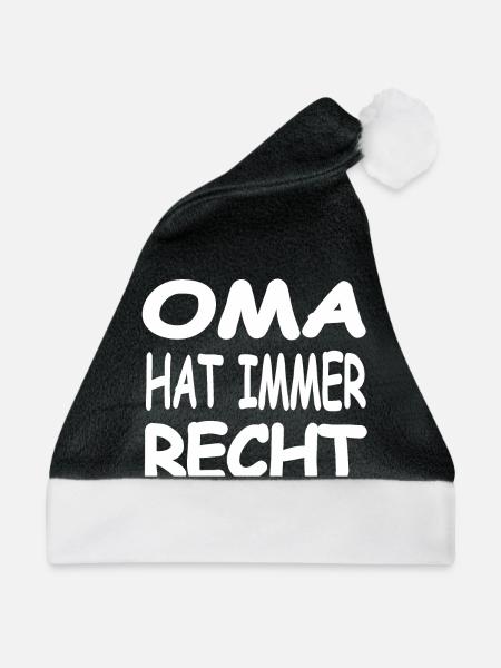 Oma - Weihnachtsmütze - Schwarz/Weiß