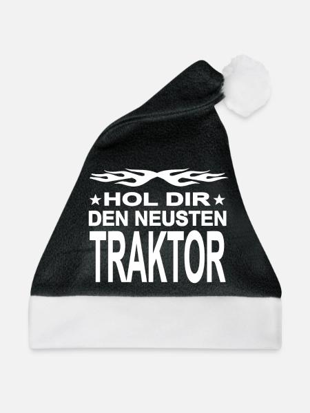 Traktor - Weihnachtsmütze - Schwarz/Weiß