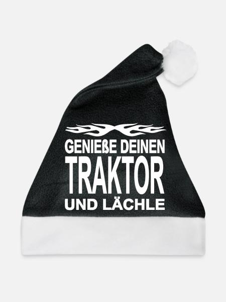Traktor - Weihnachtsmütze - Schwarz/Weiß