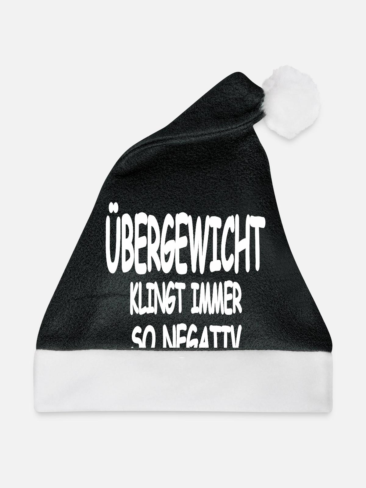 Übergewicht - Weihnachtsmütze - Schwarz/Weiß - Vorne