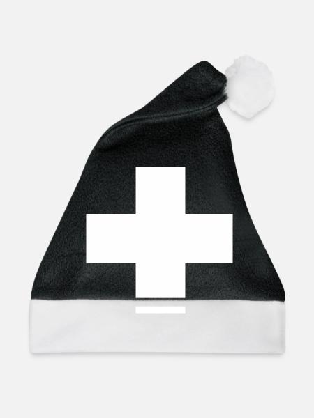 Schweiz - Weihnachtsmütze - Schwarz/Weiß