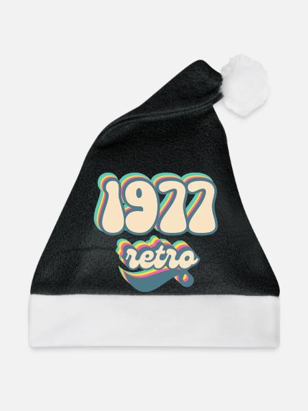 1977 Retro Geschenkidee - Weihnachtsmütze - Schwarz/Weiß
