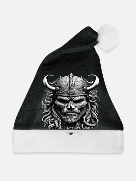 Wikinger Schädel - Weihnachtsmütze - Schwarz/Weiß