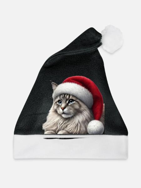 Christmas Cat - Weihnachtsmütze - Schwarz/Weiß