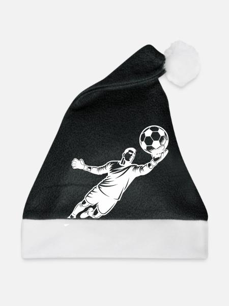 Sportliche Höchstleistung Torwart pariert Schuss - Weihnachtsmütze - Schwarz/Weiß - Vorne