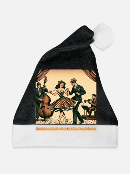 Retro-Tanzperformance - Weihnachtsmütze - Schwarz/Weiß