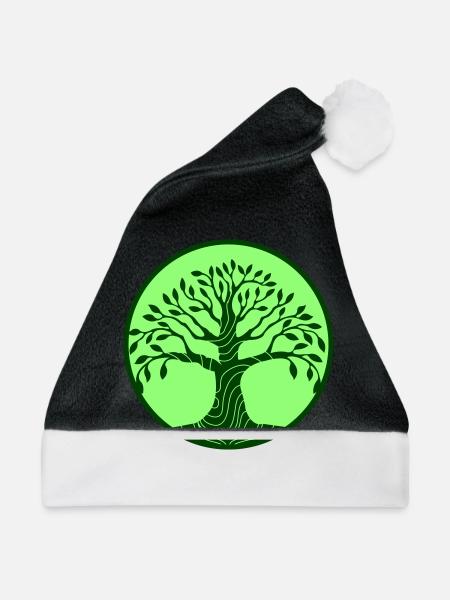 baum - Weihnachtsmütze - Schwarz/Weiß