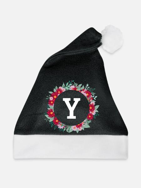 Buchstabe y Blumenkrone - Weihnachtsmütze - Schwarz/Weiß