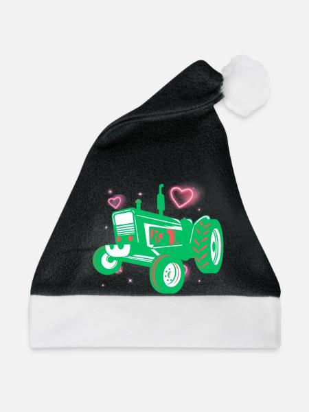 Traktor / Traktor / Traktor - Weihnachtsmütze - Schwarz/Weiß