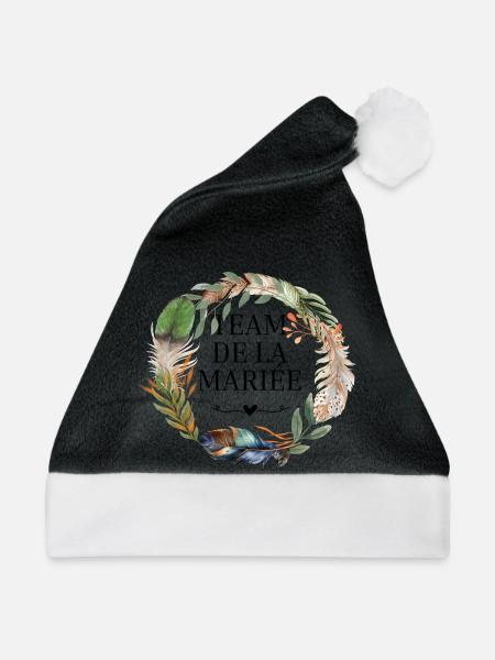 Brautteam Krone Boho-Blumen - Weihnachtsmütze - Schwarz/Weiß