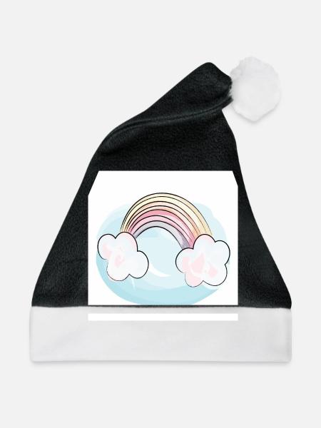 Regenbogen - Weihnachtsmütze - Schwarz/Weiß