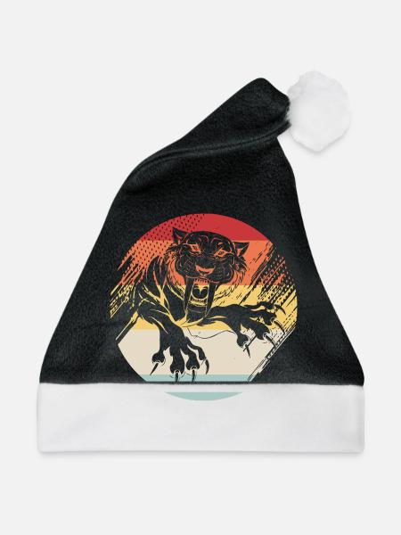 Säbelzahntiger - Weihnachtsmütze - Schwarz/Weiß