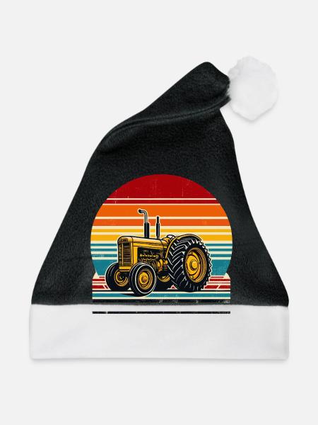 Oldtimer-Traktor - Weihnachtsmütze - Schwarz/Weiß