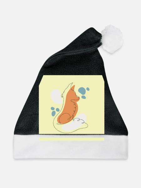 Fuchs - Weihnachtsmütze - Schwarz/Weiß