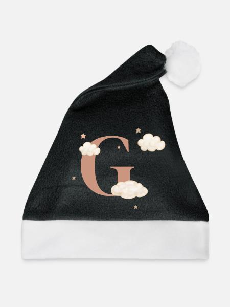 Buchstabe g bewölkt Sterne - Weihnachtsmütze - Schwarz/Weiß