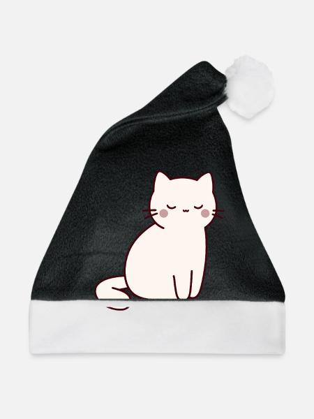 Katze Haustiere - Weihnachtsmütze - Schwarz/Weiß