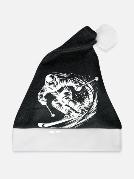 Skisport im Extremsport Style Pisten Abfahrt - Weihnachtsmütze - Schwarz/Weiß - Vorne