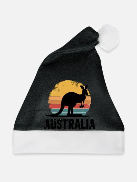 Australien - Weihnachtsmütze - Schwarz/Weiß