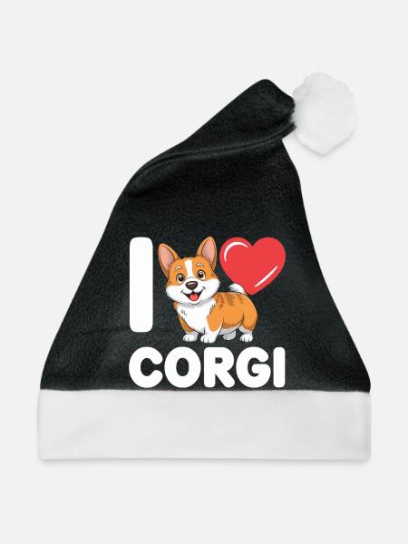Corgi - Weihnachtsmütze - Schwarz/Weiß