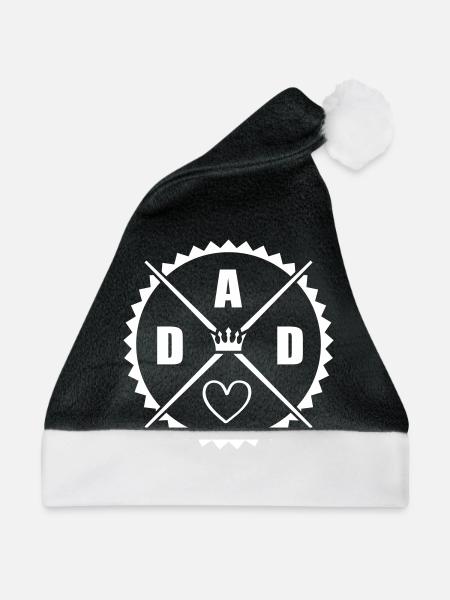 dad heart - Weihnachtsmütze - Schwarz/Weiß