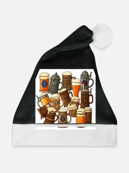 Der Bierkrug: Tradition zum Anstoßen - Weihnachtsmütze - Schwarz/Weiß - Vorne