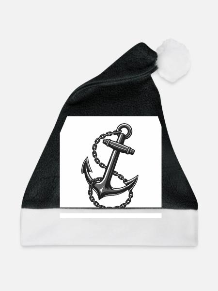 Schiffsanker - Unverzichtbare auf der See - Weihnachtsmütze - Schwarz/Weiß