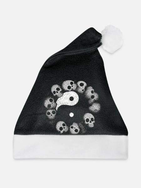 Yin Yang Schädel - Weihnachtsmütze - Schwarz/Weiß