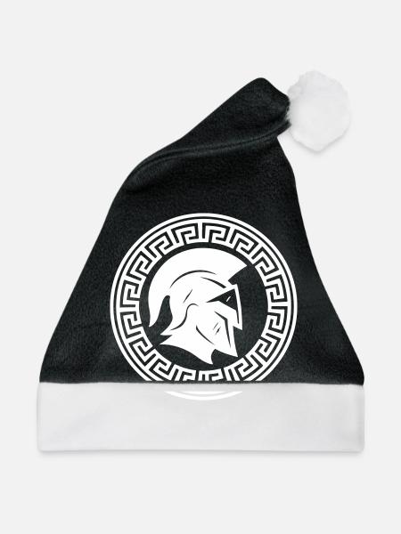 Spartaner Helm Symbol - Weihnachtsmütze - Schwarz/Weiß