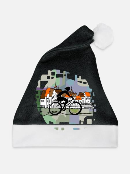 Radfahrer - Weihnachtsmütze - Schwarz/Weiß