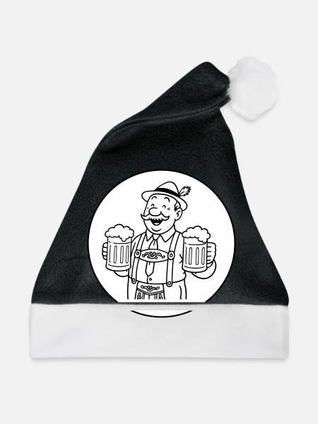 Herr Bier - Weihnachtsmütze - Schwarz/Weiß