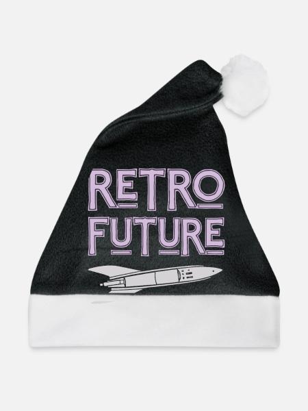 Retro Future Rakete Nostalgie - Weihnachtsmütze - Schwarz/Weiß