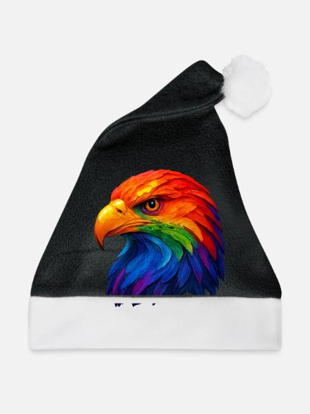 Farbfeder Seeadlerkopf - Weihnachtsmütze - Schwarz/Weiß