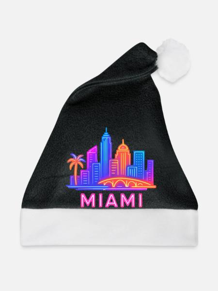 miami stadt skyline - Weihnachtsmütze - Schwarz/Weiß