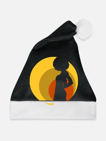 retro_afro_girl_01 - Weihnachtsmütze - Schwarz/Weiß